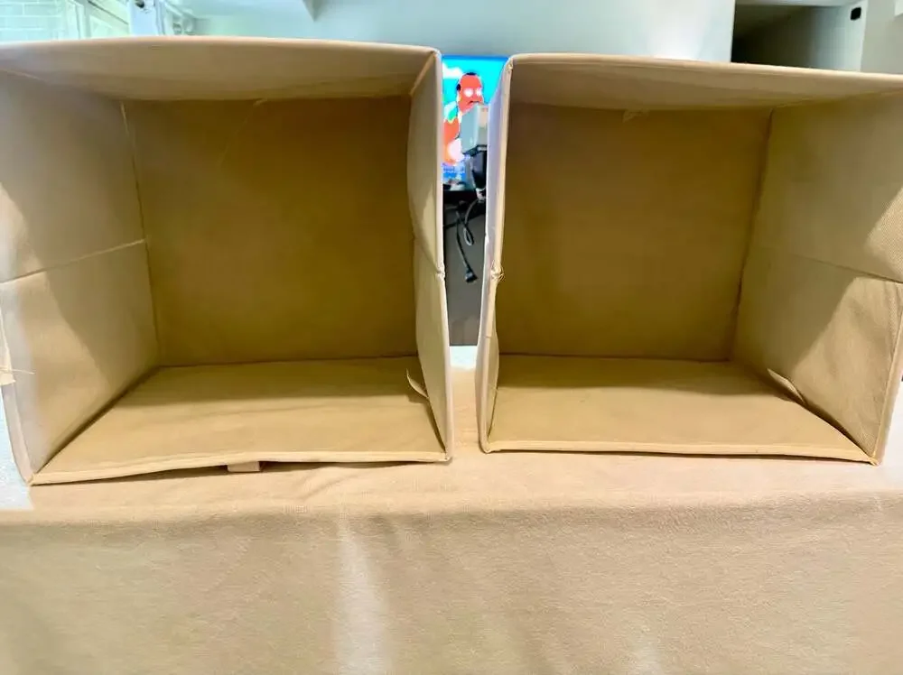 3 Sprouts Children's Foldable Cube Storage Bins (Peacock and Owl)